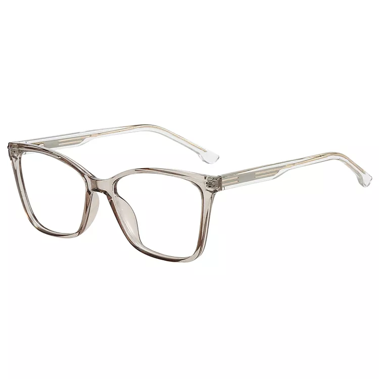 Stepped Horizontal Stripe colored Core Wire Temple Eyeglasses